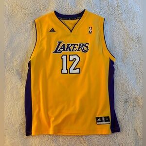 Adidas Los Angeles Lakers Dwight Howard Gold and Purple Basketball Jersey